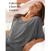 Ekouaer Lounge Sets for Women Comfy Pajamas Set 2 Piece Outfits Short Sleeve Tops and Wide Leg Pants with Large Pockets(Dark Gray)