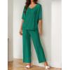 Ekouaer Lounge Sets for Women Comfy Pajamas Set 2 Piece Outfits Short Sleeve Tops and Wide Leg Pants with Large Pockets(Ivy Green)