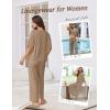 Ekouaer Lounge Sets for Women Comfy Pajamas Set 2 Piece Outfits Short Sleeve Tops and Wide Leg Pants with Large Pockets(Khaki)