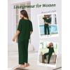 Ekouaer Lounge Sets for Women Comfy Pajamas Set 2 Piece Outfits Short Sleeve Tops and Wide Leg Pants with Large Pockets(Lake Green)