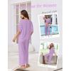 Ekouaer Lounge Sets for Women Comfy Pajamas Set 2 Piece Outfits Short Sleeve Tops and Wide Leg Pants with Large Pockets(Lilac)