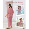 Ekouaer Lounge Sets for Women Comfy Pajamas Set 2 Piece Outfits Short Sleeve Tops and Wide Leg Pants with Large Pockets(Old Rose)