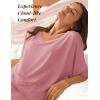 Ekouaer Lounge Sets for Women Comfy Pajamas Set 2 Piece Outfits Short Sleeve Tops and Wide Leg Pants with Large Pockets(Old Rose)