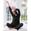 Ekouaer Lounge Sets for Women Comfy Ribbed Knit Pajamas Fall Long Sleeve Sleepwear 2 Piece Casual Loungewear,S-XXL(Black)