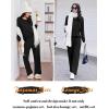 Ekouaer Lounge Sets for Women Comfy Ribbed Knit Pajamas Fall Long Sleeve Sleepwear 2 Piece Casual Loungewear,S-XXL(Black)