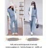 Ekouaer Lounge Sets for Women Comfy Ribbed Knit Pajamas Fall Long Sleeve Sleepwear 2 Piece Casual Loungewear,S-XXL(Clear Blue)