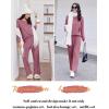 Ekouaer Lounge Sets for Women Comfy Ribbed Knit Pajamas Fall Long Sleeve Sleepwear 2 Piece Casual Loungewear,S-XXL(Purple Red)