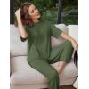 Ekouaer Lounge Sets for Women Short Sleeve Tops and Long Pants Soft Comfy Pajamas Set 2 Piece Outfits S-XXL(Army Green)