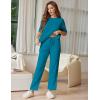 Ekouaer Lounge Sets for Women Short Sleeve Tops and Long Pants Soft Comfy Pajamas Set 2 Piece Outfits S-XXL(Blue Green)