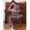 Ekouaer Lounge Sets for Women Short Sleeve Tops and Long Pants Soft Comfy Pajamas Set 2 Piece Outfits S-XXL(Brown Leopard)