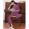 Ekouaer Lounge Sets for Women Short Sleeve Tops and Long Pants Soft Comfy Pajamas Set 2 Piece Outfits S-XXL(Fuchsia)