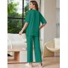 Ekouaer Lounge Sets for Women Short Sleeve Tops and Long Pants Soft Comfy Pajamas Set 2 Piece Outfits S-XXL(Ivy Green)