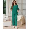 Ekouaer Lounge Sets for Women Short Sleeve Tops and Long Pants Soft Comfy Pajamas Set 2 Piece Outfits S-XXL(Ivy Green)