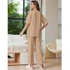 Ekouaer Lounge Sets for Women Short Sleeve Tops and Long Pants Soft Comfy Pajamas Set 2 Piece Outfits S-XXL(Khaki)