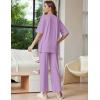 Ekouaer Lounge Sets for Women Short Sleeve Tops and Long Pants Soft Comfy Pajamas Set 2 Piece Outfits S-XXL(Lilac)