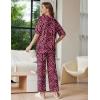 Ekouaer Lounge Sets for Women Short Sleeve Tops and Long Pants Soft Comfy Pajamas Set 2 Piece Outfits S-XXL(Rose Leopard)