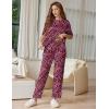 Ekouaer Lounge Sets for Women Short Sleeve Tops and Long Pants Soft Comfy Pajamas Set 2 Piece Outfits S-XXL(Rose Leopard)