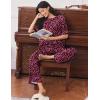 Ekouaer Lounge Sets for Women Short Sleeve Tops and Long Pants Soft Comfy Pajamas Set 2 Piece Outfits S-XXL(Rose Leopard)