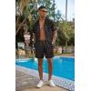Ekouaer Men Satin Silk Pajamas Set with Pockets Sleepwear Shorts Satin Summer Loungewear 2 Piece Button Down Set S-3XL(Martini)