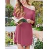 Ekouaer Nightgowns for Women 2 Pack Bamboo Viscose Sleep Shirts Short Sleeve Nightshirt Comfy Sleepdress Soft Sleepwear(Black/Cherry)