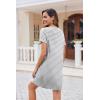 Ekouaer Nightgowns for Women 2 Pack Button Down Sleepshirt Short Sleeve Nightshirt Soft Sleepwear V Neck Pajama Dress(Black/Grey Stripe)