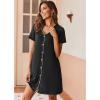Ekouaer Nightgowns for Women 2 Pack Button Down Sleepshirt Short Sleeve Nightshirt Soft Sleepwear V Neck Pajama Dress(Black/Wine Red)