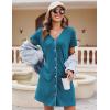 Ekouaer Nightgowns for Women 2 Pack Button Down Sleepshirt Short Sleeve Nightshirt Soft Sleepwear V Neck Pajama Dress(Blue Green/Pink Floral)
