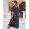 Ekouaer Nightgowns for Women 2 Pack Button Down Sleepshirt Short Sleeve Nightshirt Soft Sleepwear V Neck Pajama Dress(Grey Floral/Blue Star)