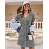 Ekouaer Nightgowns for Women 2 Pack Button Down Sleepshirt Short Sleeve Nightshirt Soft Sleepwear V Neck Pajama Dress(Grey/Grey Stripe)