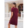 Ekouaer Nightgowns for Women 2 Pack Button Down Sleepshirt Short Sleeve Nightshirt Soft Sleepwear V Neck Pajama Dress(Navy/Red)