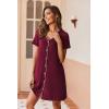 Ekouaer Nightgowns for Women 2 Pack Button Down Sleepshirt Short Sleeve Nightshirt Soft Sleepwear V Neck Pajama Dress(Navy/Red)