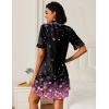 Ekouaer Nightgowns for Women Button Down Sleep Shirts Short Sleeve Night Shirts V Neck Sleepwear Boyfriend Pajama Dress(Cherry Blossoms)