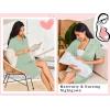Ekouaer Nightgowns for Women Button Down Sleep Shirts Short Sleeve Night Shirts V Neck Sleepwear Boyfriend Pajama Dress(Light Green)