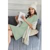 Ekouaer Nightgowns for Women Button Down Sleep Shirts Short Sleeve Night Shirts V Neck Sleepwear Boyfriend Pajama Dress(Light Green)