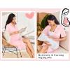 Ekouaer Nightgowns for Women Button Down Sleep Shirts Short Sleeve Night Shirts V Neck Sleepwear Boyfriend Pajama Dress(Pink)