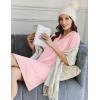 Ekouaer Nightgowns for Women Button Down Sleep Shirts Short Sleeve Night Shirts V Neck Sleepwear Boyfriend Pajama Dress(Pink)