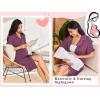 Ekouaer Nightgowns for Women Button Down Sleep Shirts Short Sleeve Night Shirts V Neck Sleepwear Boyfriend Pajama Dress(Purple)