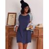 Ekouaer Nightgowns for Women Cotton Night Gown 3 Pack Sleep Shirts Short Sleeve Nightshirt Soft Sleepwear Nightdress(Black/Navy Blue/All Grey)