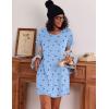 Ekouaer Nightgowns for Women Cotton Night Gown 3 Pack Sleep Shirts Short Sleeve Nightshirt Soft Sleepwear Nightdress(Black/Navy Blue/Blue Stars)