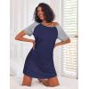 Ekouaer Nightgowns for Women Cotton Night Gown 3 Pack Sleep Shirts Short Sleeve Nightshirt Soft Sleepwear Nightdress(Black/Navy Blue/Dark Grey)