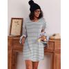 Ekouaer Nightgowns for Women Cotton Night Gown 3 Pack Sleep Shirts Short Sleeve Nightshirt Soft Sleepwear Nightdress(Black/Navy Blue/Grey Stripes)