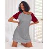 Ekouaer Nightgowns for Women Cotton Night Gown 3 Pack Sleep Shirts Short Sleeve Nightshirt Soft Sleepwear Nightdress(Black/Navy Blue/Light Grey)