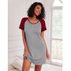 Ekouaer Nightgowns for Women Cotton Night Gown 3 Pack Sleep Shirts Short Sleeve Nightshirt Soft Sleepwear Nightdress(Black/Navy Blue/Light Grey)