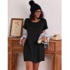 Ekouaer Nightgowns for Women Cotton Night Gown 3 Pack Sleep Shirts Short Sleeve Nightshirt Soft Sleepwear Nightdress(Black/Navy Blue/Light Grey)