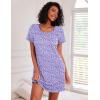 Ekouaer Nightgowns for Women Cotton Night Gown 3 Pack Sleep Shirts Short Sleeve Nightshirt Soft Sleepwear Nightdress(Black/Navy Blue/Purple Abstract Dots)