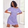Ekouaer Nightgowns for Women Cotton Night Gown 3 Pack Sleep Shirts Short Sleeve Nightshirt Soft Sleepwear Nightdress(Black/Navy Blue/Purple Abstract Dots)