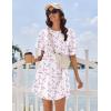 Ekouaer Nightgowns for Women Cotton Night Gown 3 Pack Sleep Shirts Short Sleeve Nightshirt Soft Sleepwear Nightdress(Black/Navy Blue/White Pink Florals)