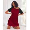 Ekouaer Nightgowns for Women Cotton Night Gown 3 Pack Sleep Shirts Short Sleeve Nightshirt Soft Sleepwear Nightdress(Black/Navy Blue/Wine Red)