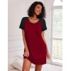 Ekouaer Nightgowns for Women Cotton Night Gown 3 Pack Sleep Shirts Short Sleeve Nightshirt Soft Sleepwear Nightdress(Black/Navy Blue/Wine Red)
