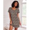 Ekouaer Nightgowns for Women Cotton Night Gown 3 Pack Sleep Shirts Short Sleeve Nightshirt Soft Sleepwear Nightdress(Navy Blue/All Grey/Brown Leopard)